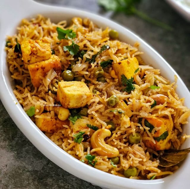 Kaju Paneer Pulav.