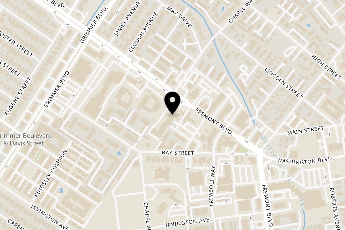 Map showing the location of Bhimavaram Ruchulu on 40827 Fremont Blvd in Fremont